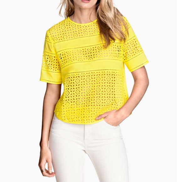 h&m yellow blouse